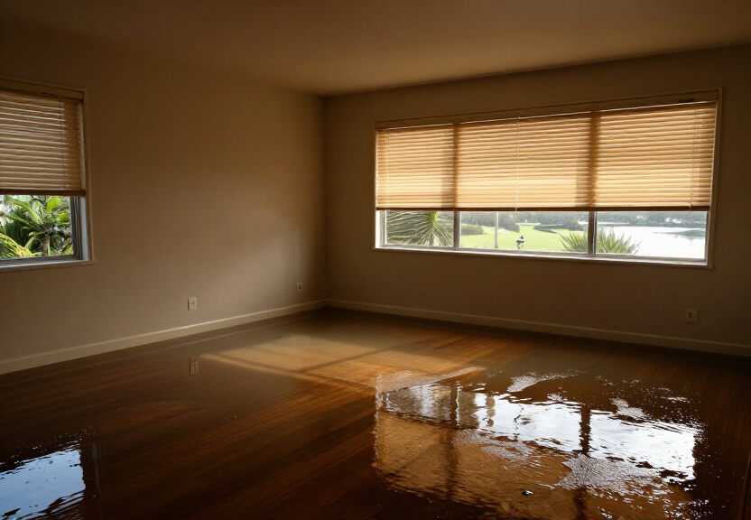 Swollen floorboards in a Regentville property before treatment